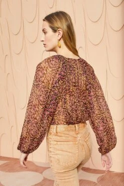 ULLA JOHNSON Pauline Blouse - Pomegranate -Chic Clothing Store ULLA JOHNSON Pauline Blouse POMEGRANATE 04