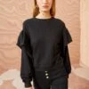 ULLA JOHNSON Pilar Pullover - Noir -Chic Clothing Store ULLA JOHNSON Pilar Pullover NOIR 01 MAIN