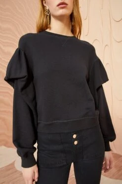 ULLA JOHNSON Pilar Pullover - Noir -Chic Clothing Store ULLA JOHNSON Pilar Pullover NOIR 04