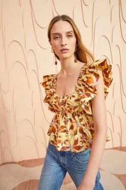 ULLA JOHNSON Romi Top - Lotus -Chic Clothing Store ULLA JOHNSON Romi Top LOTUS 03