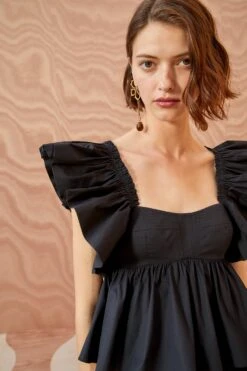 ULLA JOHNSON Romi Top - Noir -Chic Clothing Store ULLA JOHNSON Romi Top NOIR 05