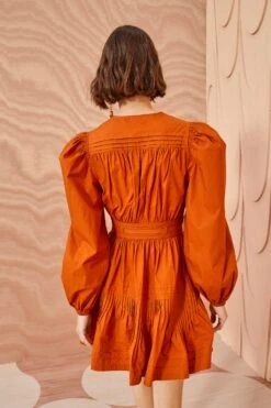 ULLA JOHNSON Rosalind Dress - Saffron -Chic Clothing Store ULLA JOHNSON Rosalind Dress SAFFRON 04