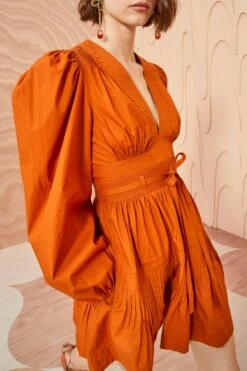 ULLA JOHNSON Rosalind Dress - Saffron -Chic Clothing Store ULLA JOHNSON Rosalind Dress SAFFRON 05