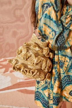 ULLA JOHNSON Ruffled Tulip Basket - Natural