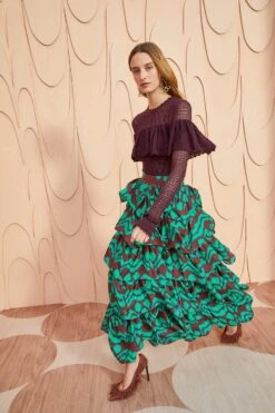 ULLA JOHNSON Samira Skirt - Malachite -Chic Clothing Store ULLA JOHNSON Samira Skirt MALACHITE 03