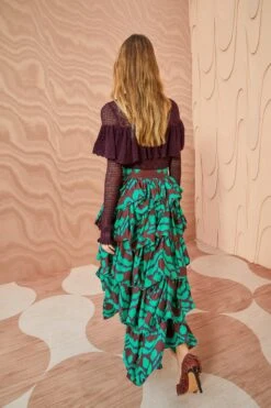 ULLA JOHNSON Samira Skirt - Malachite -Chic Clothing Store ULLA JOHNSON Samira Skirt MALACHITE 04