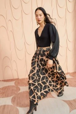 ULLA JOHNSON Savita Skirt - Onyx -Chic Clothing Store ULLA JOHNSON Savita Skirt ONYX 0068