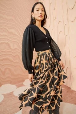 ULLA JOHNSON Savita Skirt - Onyx -Chic Clothing Store ULLA JOHNSON Savita Skirt ONYX 0110