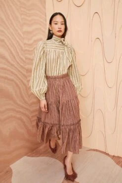 ULLA JOHNSON Severine Skirt - Mulberry -Chic Clothing Store ULLA JOHNSON Severine Skirt MULBERRY 0065