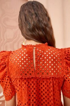 ULLA JOHNSON Simone Dress - Terracotta -Chic Clothing Store ULLA JOHNSON Simone Dress TERRACOTTA 05