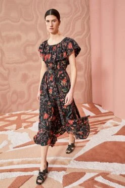 ULLA JOHNSON Skye Dress - Obsidian 10 ULLA JOHNSON Skye Dress - Obsidian -Chic Clothing Store ULLA JOHNSON Skye Dress OBSIDIAN 0154