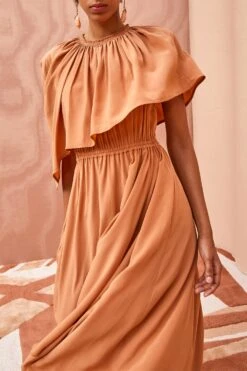 ULLA JOHNSON Tahlia Dress - Chestnut -Chic Clothing Store ULLA JOHNSON Tahlia Dress CHESTNUT 03