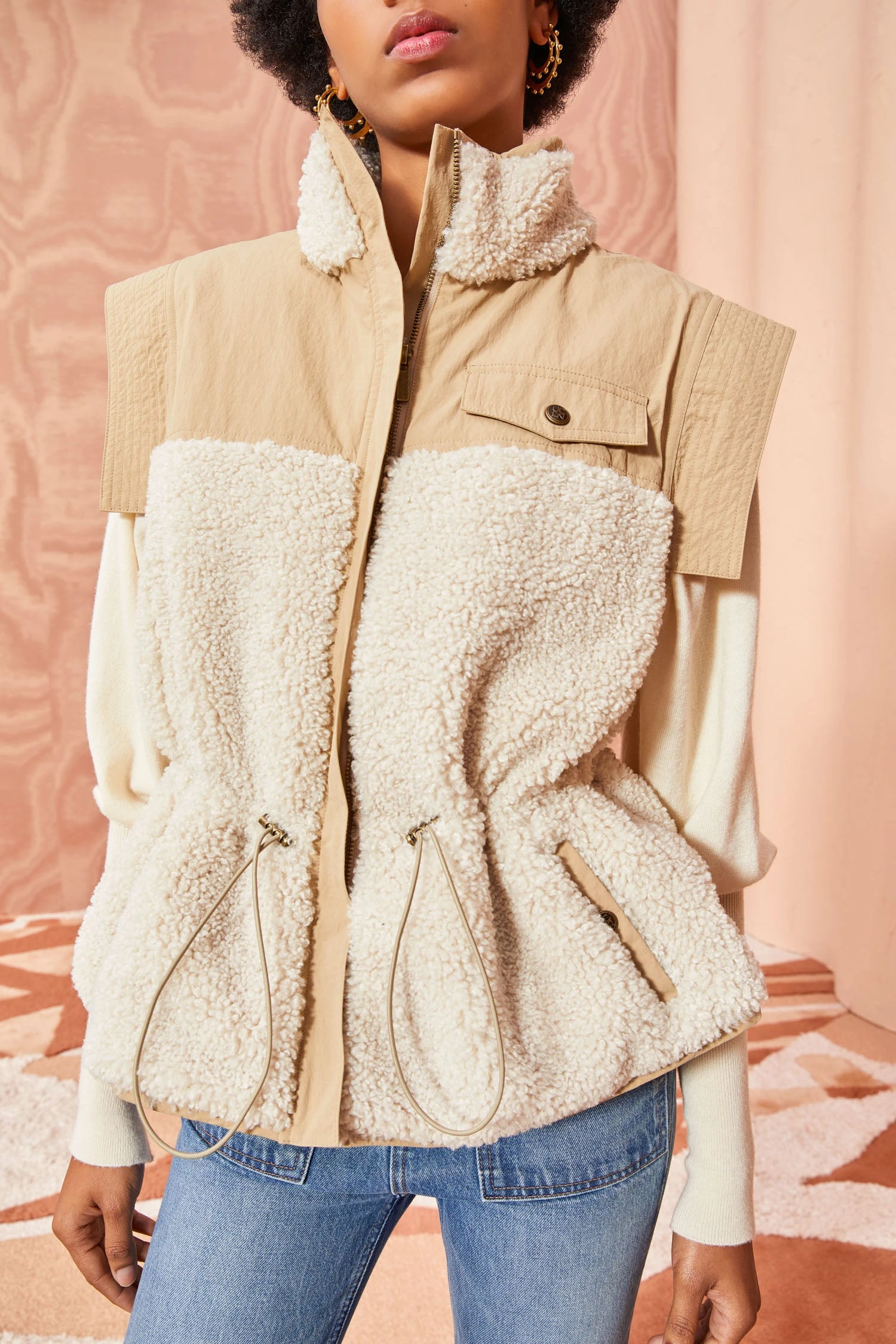 ULLA JOHNSON Tariet Vest - Fawn 4 ULLA JOHNSON Tariet Vest - Fawn - Image 2