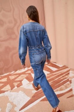 ULLA JOHNSON The Stevie Jumpsuit - Danube Medium Indigo Wash -Chic Clothing Store ULLA JOHNSON The Stevie DANUBE MEDIUM INDIGO WASH 04