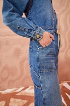 ULLA JOHNSON The Stevie Jumpsuit - Danube Medium Indigo Wash -Chic Clothing Store ULLA JOHNSON The Stevie DANUBE MEDIUM INDIGO WASH 05