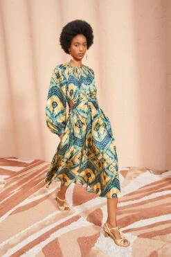 ULLA JOHNSON Penina Macrame Braided High Heel - Transparent Yellow -Chic Clothing Store ULLA JOHNSON Tulia Dress CONSTELLATION 01 MAIN d54997e2 940e 4185 a219 9f2a23c137f7