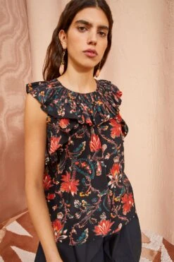 ULLA JOHNSON Tulip Top - Obsidian -Chic Clothing Store ULLA JOHNSON Tulip Top OBSIDIAN 0020