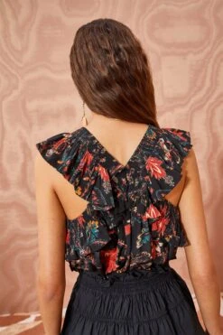 ULLA JOHNSON Tulip Top - Obsidian -Chic Clothing Store ULLA JOHNSON Tulip Top OBSIDIAN 0172