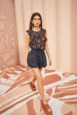 ULLA JOHNSON Tulip Top - Obsidian -Chic Clothing Store ULLA JOHNSON Tulip Top OBSIDIAN 01 MAIN