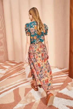 ULLA JOHNSON Ursa Skirt - Coral Bloom -Chic Clothing Store ULLA JOHNSON Ursa Skirt CORAL BLOOM 0113