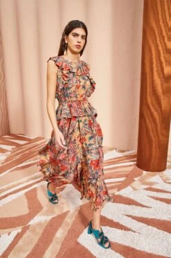 ULLA JOHNSON Violeta Dress - Coral Bloom