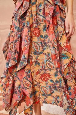 ULLA JOHNSON Violeta Dress - Coral Bloom -Chic Clothing Store ULLA JOHNSON Violeta Dress CORAL BLOOM 04