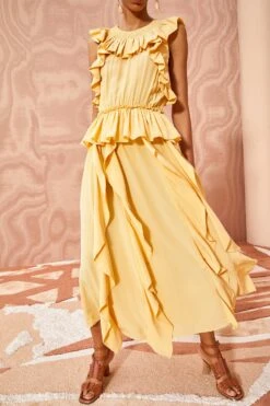 ULLA JOHNSON Violeta Dress - Dune -Chic Clothing Store ULLA JOHNSON Violeta Dress DUNE 03