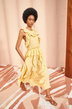 ULLA JOHNSON Violeta Dress - Dune -Chic Clothing Store ULLA JOHNSON Violeta Dress DUNE 04