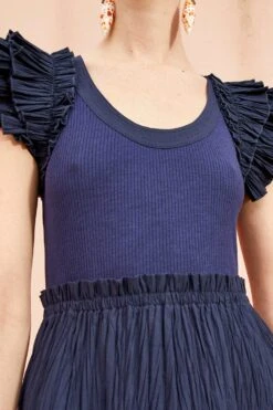 ULLA JOHNSON Virginia Dress - Midnight -Chic Clothing Store ULLA JOHNSON Virginia Dress MIDNIGHT 05