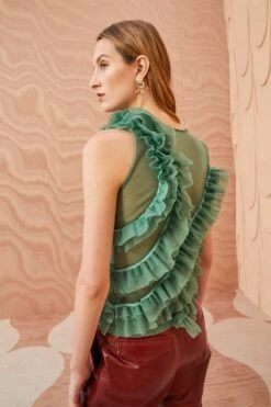 ULLA JOHNSON Winnifred Top - Jade 10 ULLA JOHNSON Winnifred Top - Jade -Chic Clothing Store ULLA JOHNSON Winnifred Top JADE 0100