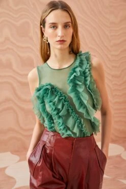 ULLA JOHNSON Winnifred Top - Jade 12 ULLA JOHNSON Winnifred Top - Jade -Chic Clothing Store ULLA JOHNSON Winnifred Top JADE 0168